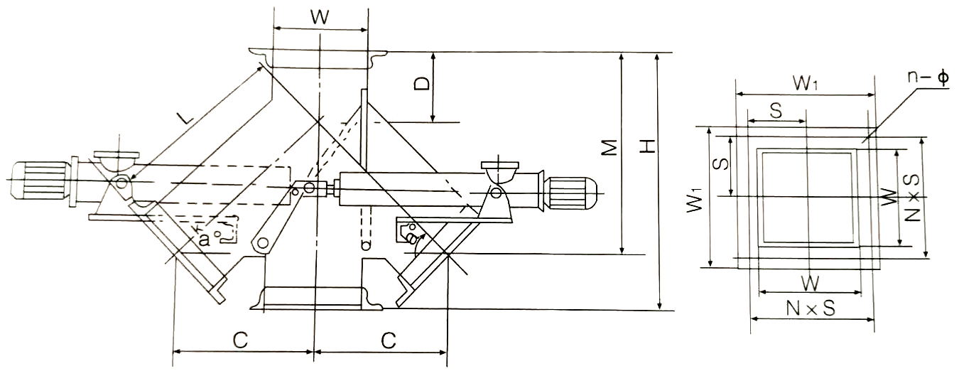 D4F型電液動四通分料器 D4F型電液動四通分料器