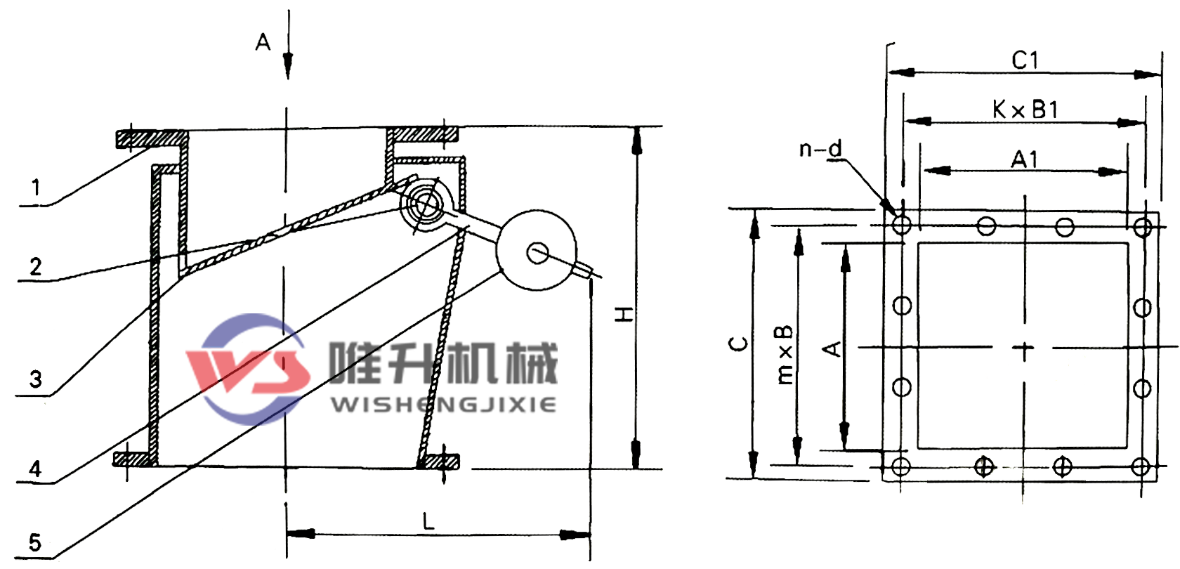 方形單層雙門重錘式鎖風翻板閥 方形單層雙門重錘式鎖風翻板閥
